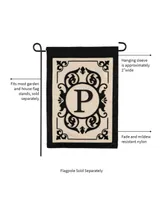 Evergreen Flag Cambridge Chic Letter P Monogram Applique Garden Flag - 12.5" Wide x 18" High