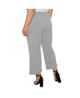 Women's Plus High Waist Stretch Crepe Crop Pants