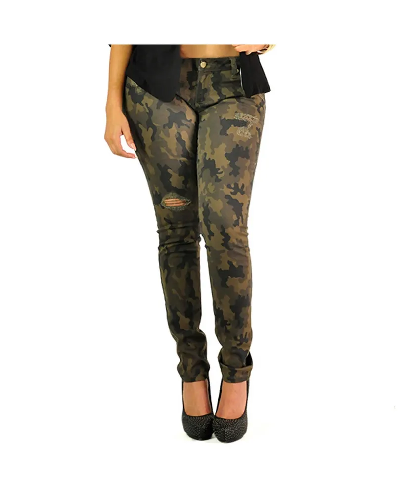 Low Rise Camo Print Cargo Pants