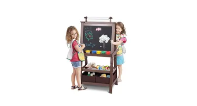 Kids Standing Art Easel with 2 Storage Boxes