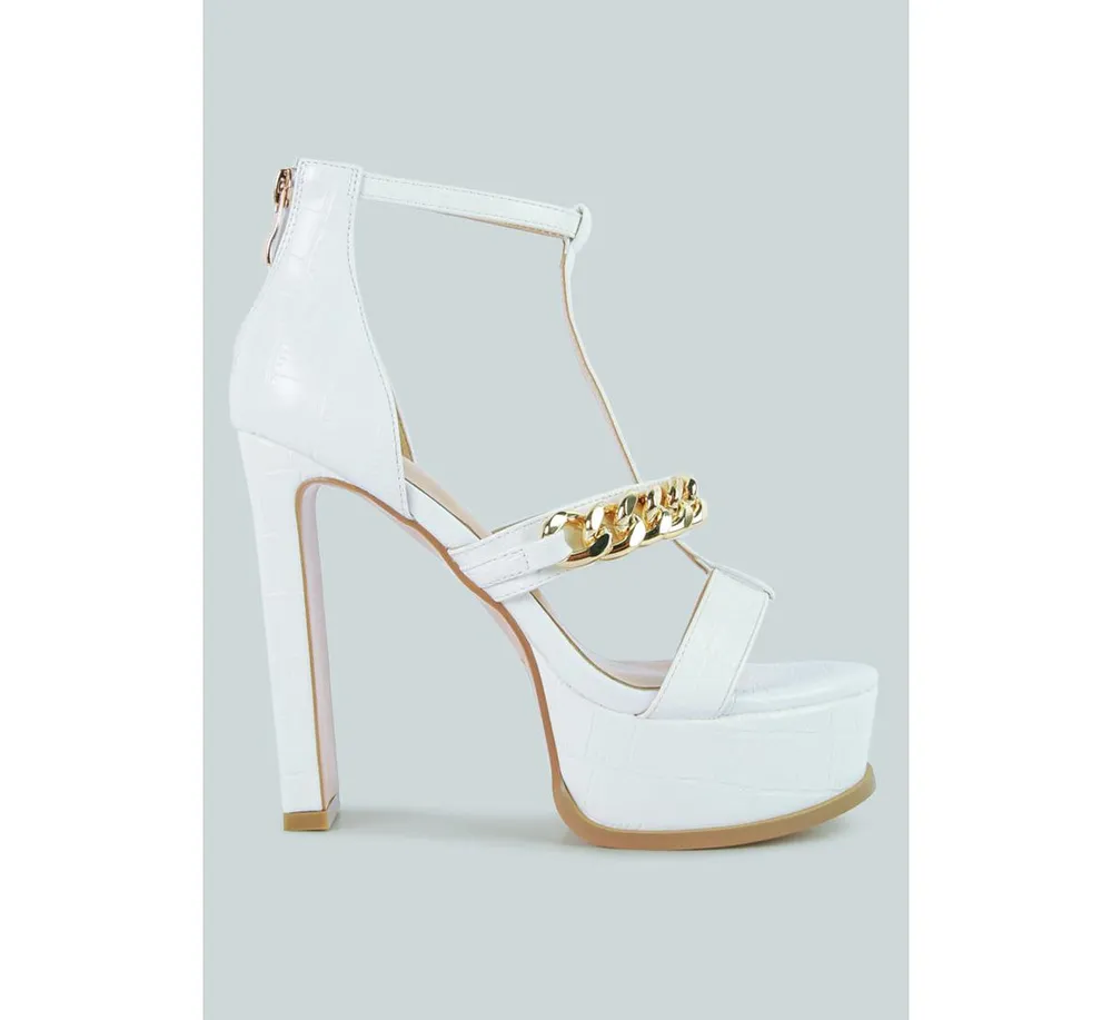 Women's Bonita Metal Chain Zip Up Sandals