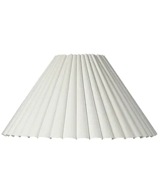 Springcrest Collection 7" Top x 20 1/2" Bottom x 10 3/4" High x 12 1/2" Slant Lamp Shade Replacement Large White Ivory Empire Round Traditional Fabric
