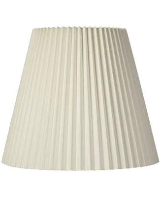 Springcrest 10" Top x 17" Bottom x 14 1/2" High x 14 3/4" Slant Lamp Shade Replacement Large Ivory White Bell Round Traditional Pleated Spider Harp Fi