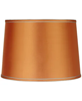 Sydnee Satin Medium Drum Lamp Shade 14" Top x 16" Bottom x 11" Slant x 11" High (Spider) Replacement with Harp and Finial
