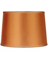 Sydnee Satin Medium Drum Lamp Shade 14" Top x 16" Bottom x 11" Slant x 11" High (Spider) Replacement with Harp and Finial