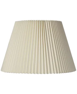 Empire Lamp Shade Ivory Knife Pleated Large 11" Top x 18" Bottom x 12" High Spider with Replacement Harp and Finial Fitting - Springcrest