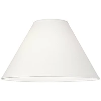 Springcrest 6" Top x 17" Bottom x 10" High x 11 1/2" Slant Lamp Shade Replacement Large White Chimney Round Country Traditional Linen Fabric Spider Ha