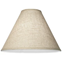 Fine Burlap Large Empire Lamp Shade 5" Top x 15" Bottom x 11.5" High x 10.5" Slant (Spider) Replacement with Harp and Finial - Springcrest