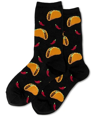 Hot Sox Women's Tacos Printed Cushioned Crew Socks