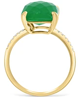 Effy Dyed Jade & Diamond (1/20 ct. t.w.) Statement Ring in 14k Gold