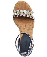 Karl Lagerfeld Paris Catalyna Embellished Wedge Espadrille Sandals