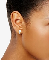 and Now This Cubic Zirconia Imitation Pearl Earring Set