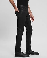 Guess Men's Miami Black Coated Skinny Jeans