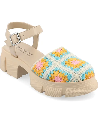 Journee Collection Women's Droit Platform Round Toe Sandals