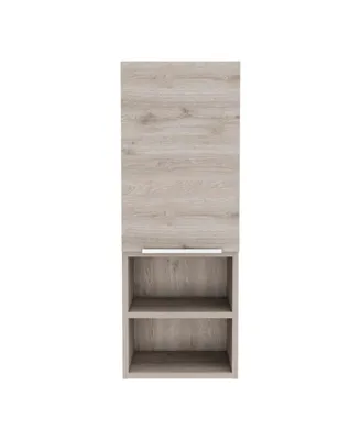 Simplie Fun Mila Bathroom Cabinet, Two Interior Shelves, Two External Shelves, Single Door Cabinet - Light Gray