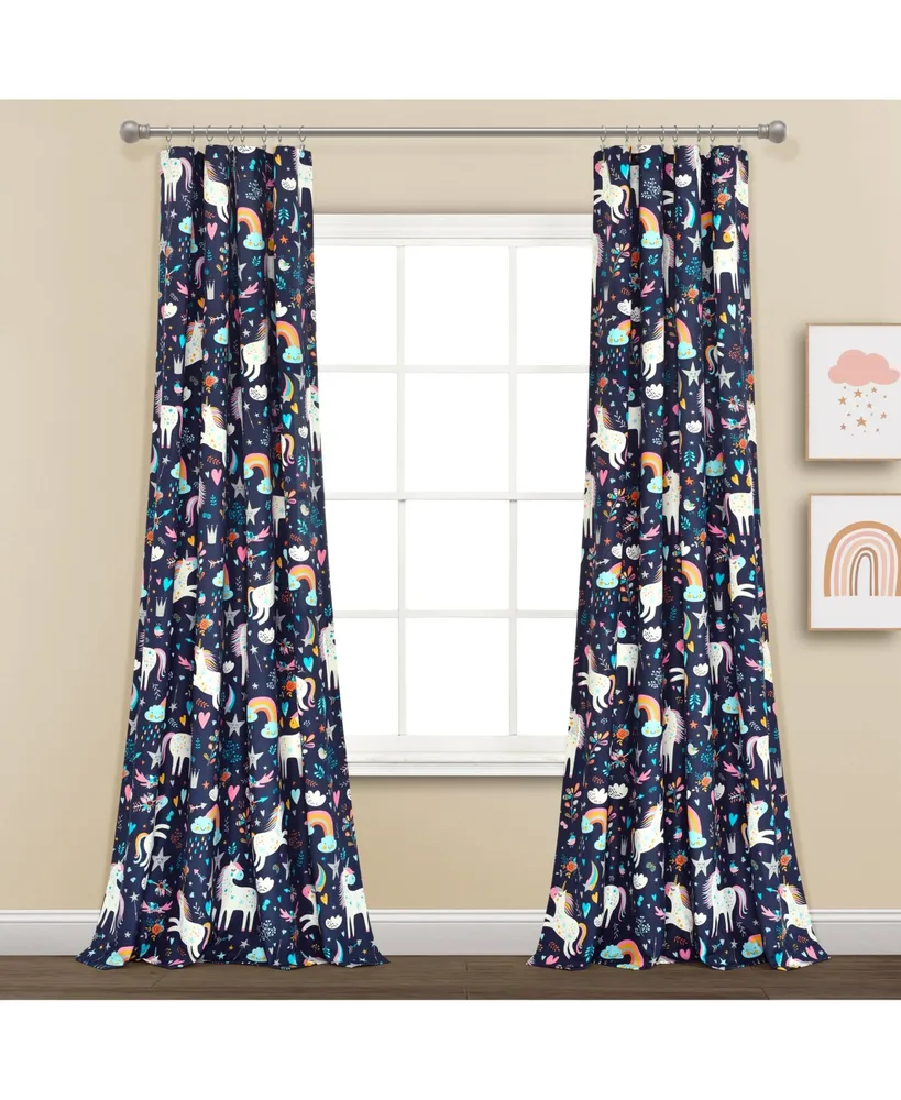 Unicorn Heart Window Curtain Panels