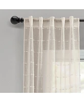 Farmhouse Textured Back Tab/Rod Pocket Sheer Window Curtain Panels