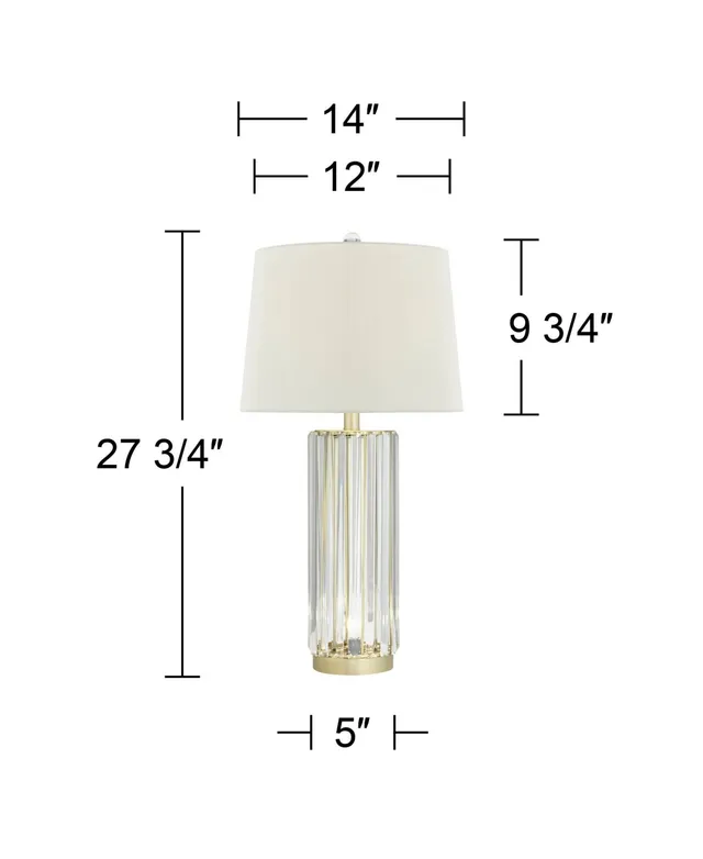 Vienna Full Spectrum Rolland Traditional Table Lamp 30 Tall Antique Brass  Crystal Column Off White Tapered Drum Shade Decor for Living Room Bedroom  House Bedside Nightsta