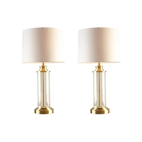 Clarity Glass Cylinder Table Lamp Set Of 2