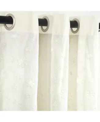 Dylin Flower Embroidery Window Curtain Panel