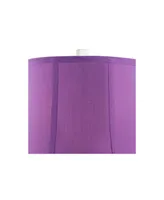 Bijoux Modern Chic Bohemian Table Lamp Decor 25.5" High Brushed Nickel Multi Colored Stacked Acrylic Gem Column Purple Drum Shade for Kids Girls Room