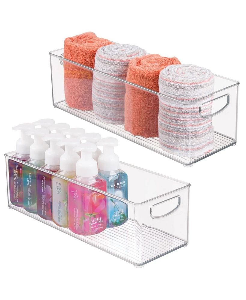 mDesign Plastic Bathroom Storage Container Bin with Handles