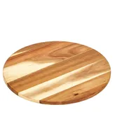 mDesign Acacia Wood Lazy Susan 16" Turntable Spinner, Pantry Organizing, Natural