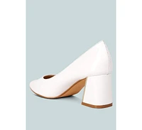 Zaila Metallic Accent Block Heel Pumps