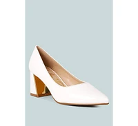 Zaila Metallic Accent Block Heel Pumps