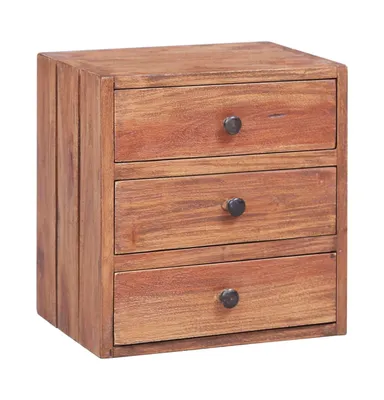 Bedside Cabinet with 3 Drawers 13.8"x9.8"x13.8" Solid Reclaimed Wood