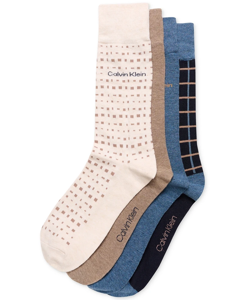 Calvin Klein Men's Crew Length Dress Socks, Assorted Patterns