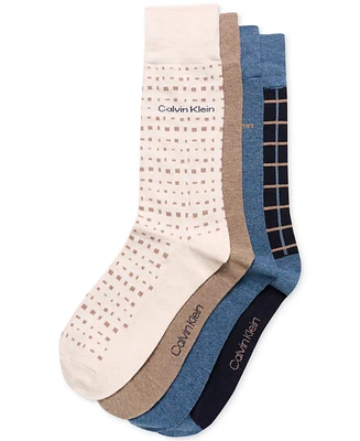 Calvin Klein Men's Crew Length Dress Socks, Assorted Patterns