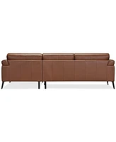 Keery 112" 2-Pc. Leather Sectional with Chaise, Created for Macy's