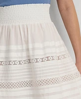 Lauren Ralph Women's Lace-Trim A-Line Miniskirt