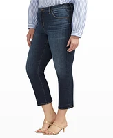 Jag Plus Size Ruby Mid Rise Straight Cropped Jeans