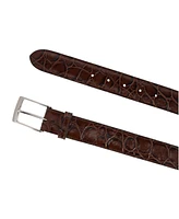 Trafalgar Men's Toby Mock Turtle Embossed Italian Leather 35mm Belt