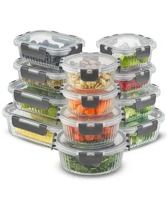 JoyJolt 24-piece Fluted Food Storage Container Set with Lids