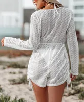 Women's Plunging-v Surplice Cover-Up Romper