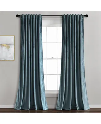 Lush Decor Prima Velvet Solid Light Filtering Back Tab/Rod Pocket Window Curtain Panels