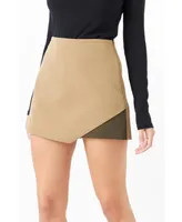 Women's Contrast Single Wrap Skort