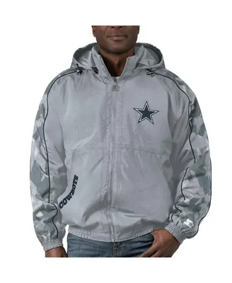 Men's Starter Silver Dallas Cowboys Throwback Thursday Night Lights Hoodie Full-Zip Jacket