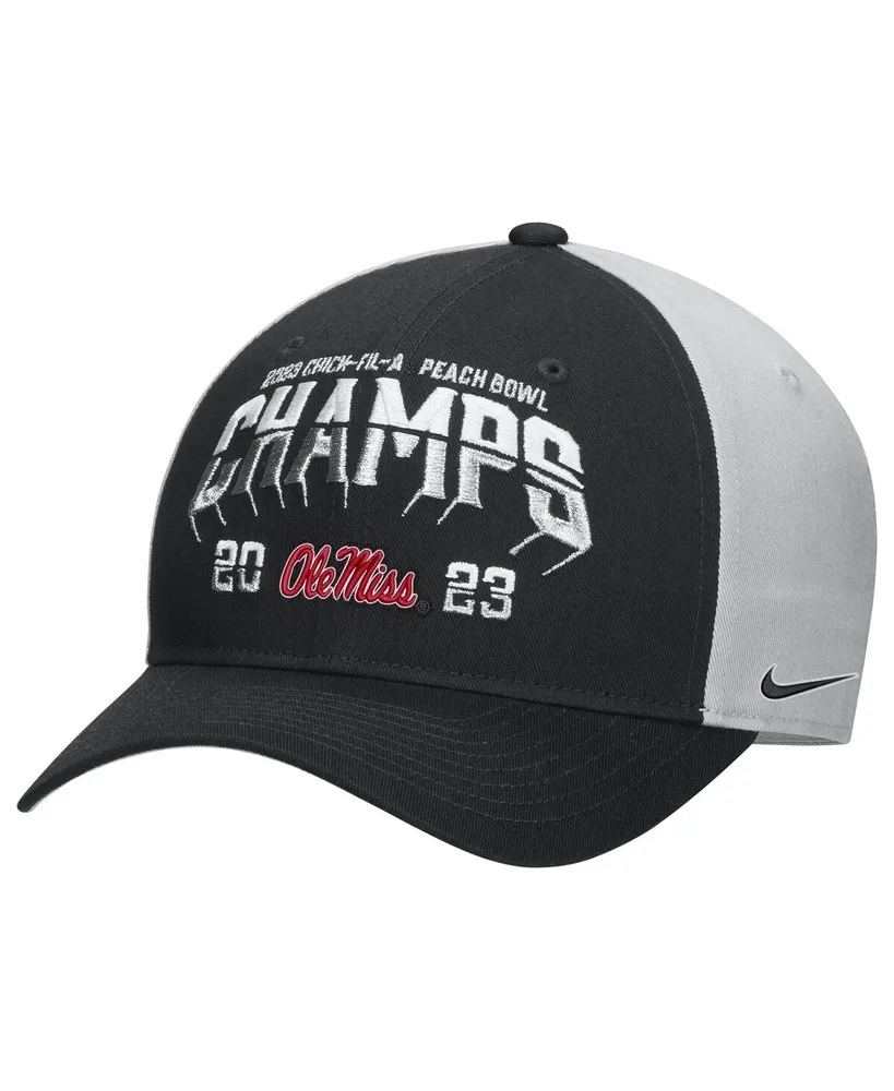 Men's Nike Black Ole Miss Rebels 2023 Peach Bowl Champions Locker Room Adjustable Hat