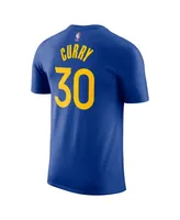 Men's Nike Stephen Curry Royal Golden State Warriors Icon 2022/23 Name and Number T-shirt