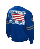 Men's Mitchell & Ness Royal Dallas Cowboys All Over 2.0 Pullover Sweatshirt