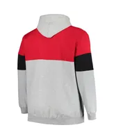 Men's Fanatics Red, Black Chicago Bulls Big and Tall Pullover Hoodie