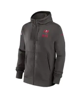 Men's Nike Pewter Tampa Bay Buccaneers Sideline Club Performance Full-Zip Hoodie