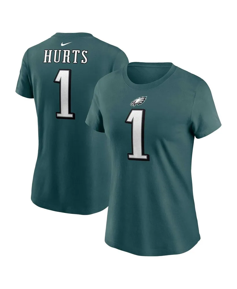 Women's Nike Jalen Hurts Midnight Green Philadelphia Eagles Player Name and Number T-shirt