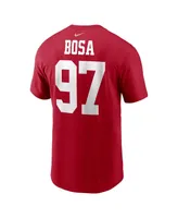 Men's Nike Nick Bosa Scarlet San Francisco 49ers Player Name and Number T-shirt