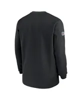 Men's Nike Black New Orleans Saints 2023 Sideline Throwback Heavy Brushed Waffle Long Sleeve T-shirt