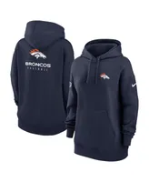 Women's Nike Navy Denver Broncos 2023 Sideline Club Fleece Pullover Hoodie